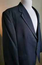 Allyn Saint George Mens Blazer Sport Coat Jacket Worsted Wool Sz 48R Black Navy