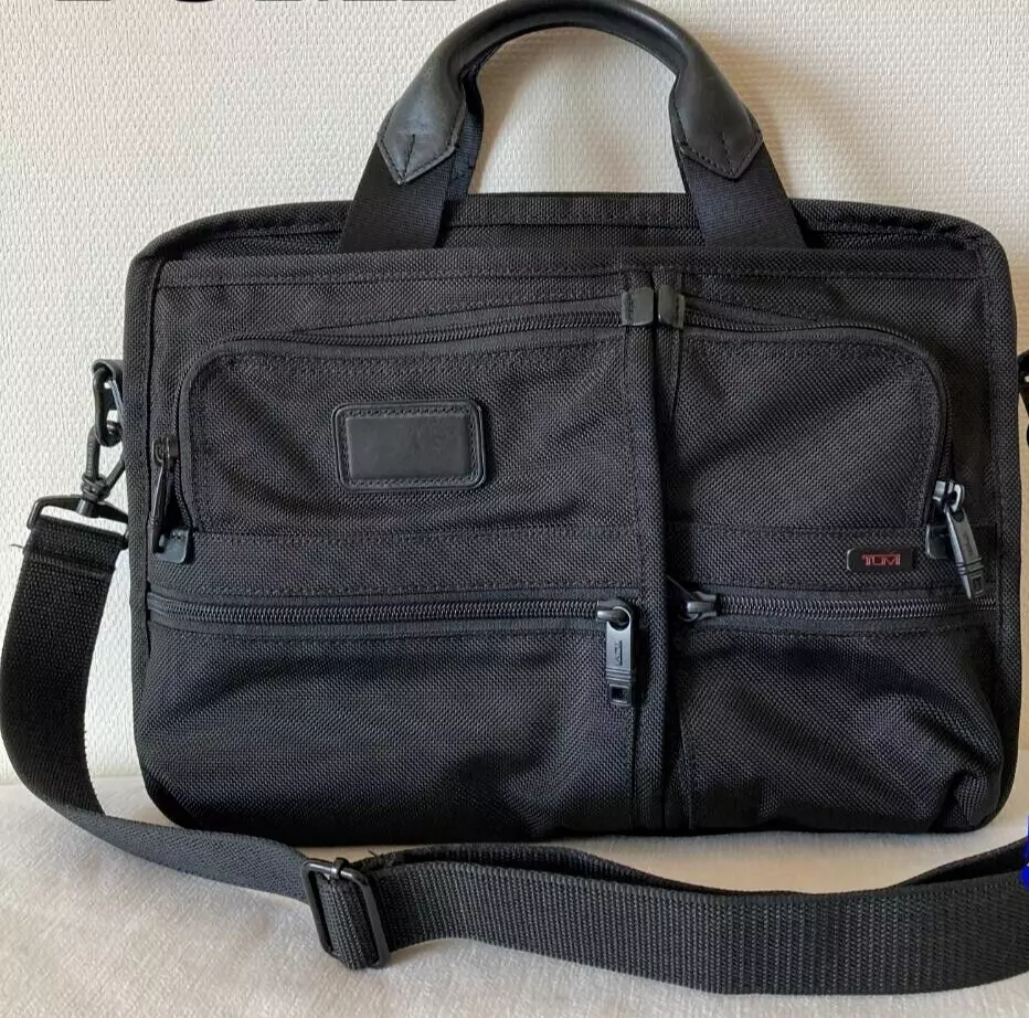 TUMI Authentic 2way Business Bag Briefcase Men 261200H Black Used from Japan