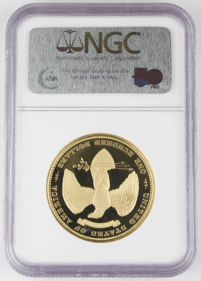 2005 1876 George Morgan $100 Design 1 Oz Gold Union Private Issue NGC GEM Proof - Image 2 of 4