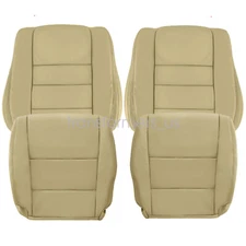 For 2008 2009 Honda Accord Driver & Passenger Bottom Top Leather Seat Cover Tan
