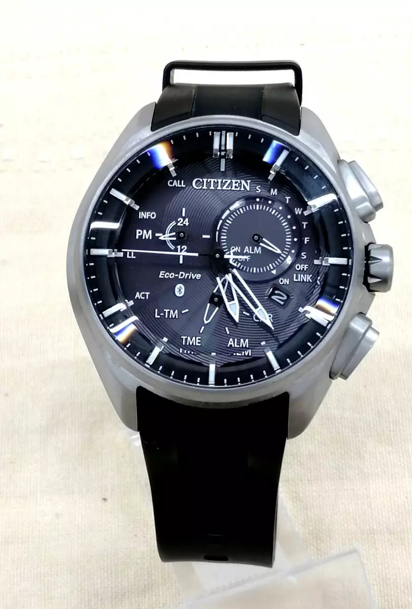 Citizen Link BZ1040-09E Eco-Drive Bluetooth DD Titanium Black Quartz Mens  Watch