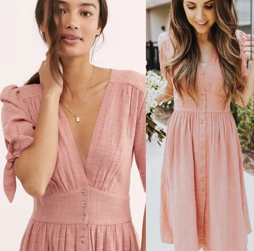 Dusty rose midi online dress