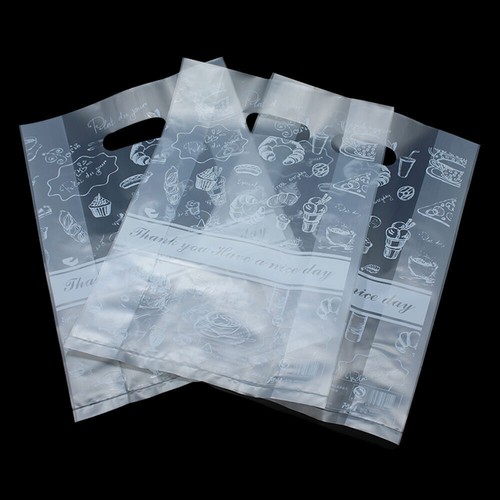 Sacchetti Plastica Trasparente Confezione Torte Pane Shopping Pouch con Manico Fornitura Panificio - Foto 2 di 7
