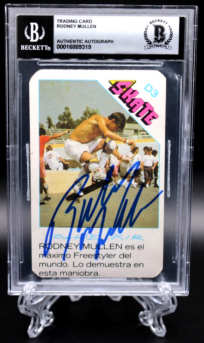 希少サイン 赤ティン Fishinger MOE 石敢営　autograph RODNEY MULLEN SIGNED 1989 CROMY SKATE BLUE RC ROOKIE CARD BECKETT