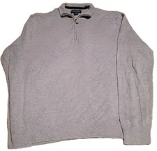 Brooks Brothers 1/4 Zip Silk Cashmere Blend Gray Men's Sz Large Sweater Pullover