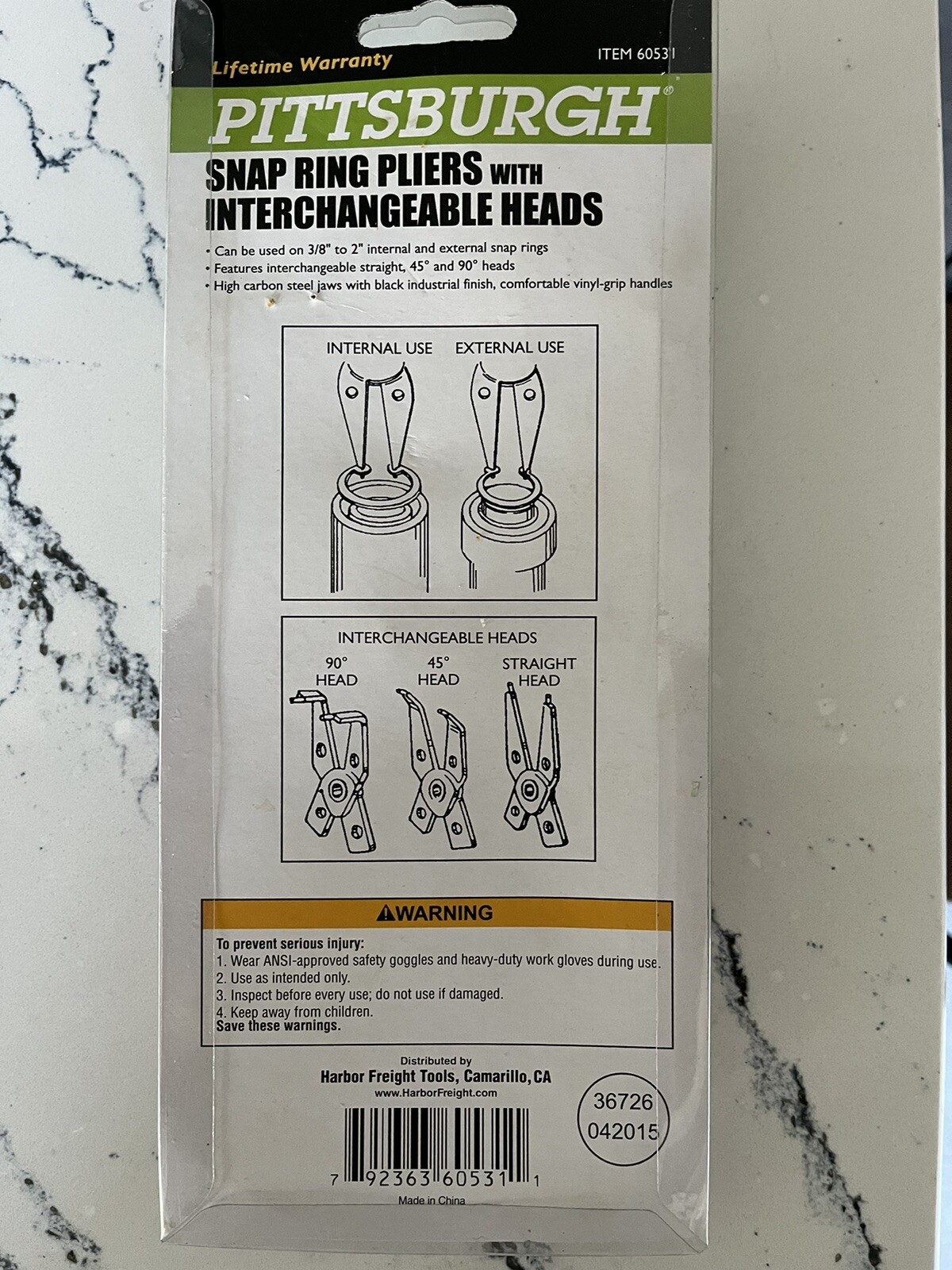 Pittsburgh Snap Ring Pliers with Interchangeable Heads Item 60531 eBay