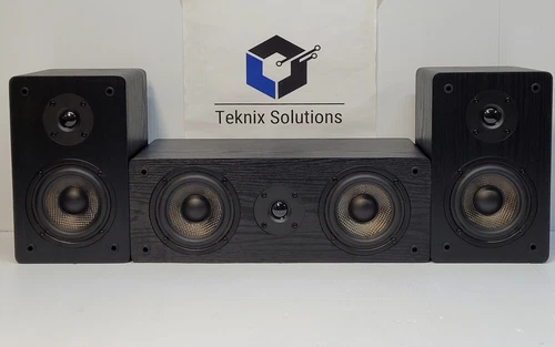 Micca MP42 Center and 2 Bookshelf Speakers With 4-Inch Carbon Fiber Woofer