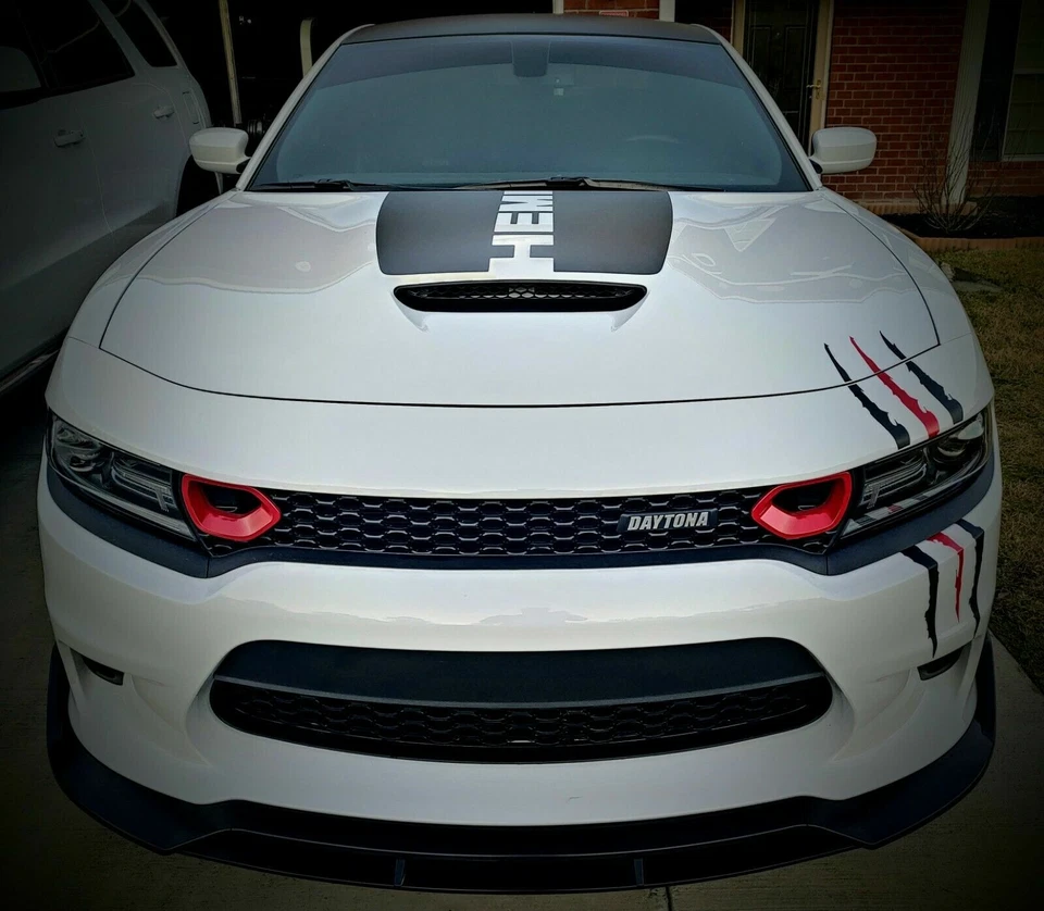 20x8"CLAW GRAPHIC Fits Dodge Challenger Charger RT SRT Decal Scratch Headlight - Image 4 of 4