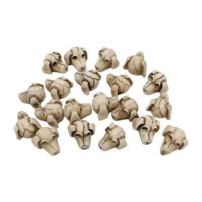 20Pcs Realistic Dogs Bone Head Statue for Festives and Event Decorations