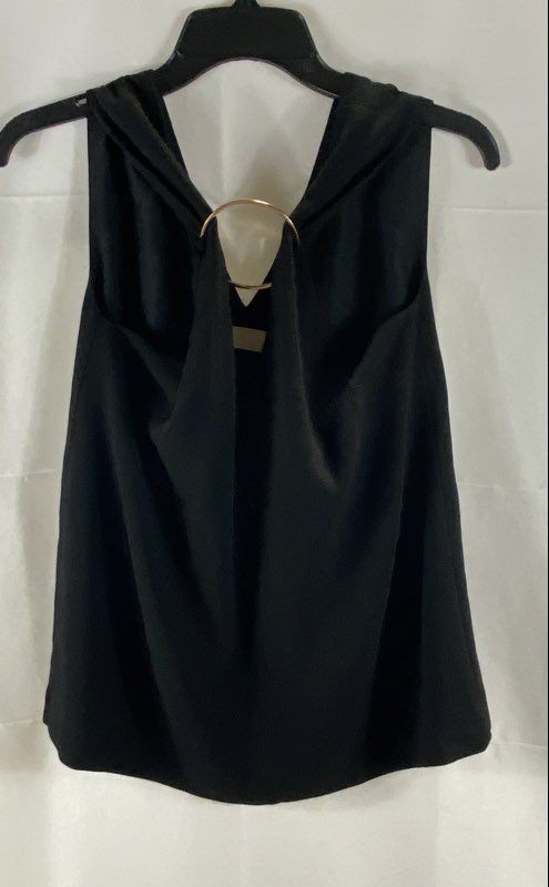 Keepsake Women's Darkest Light Top Black Sleeveless V-Neck Ring Detail NWT Sz XS