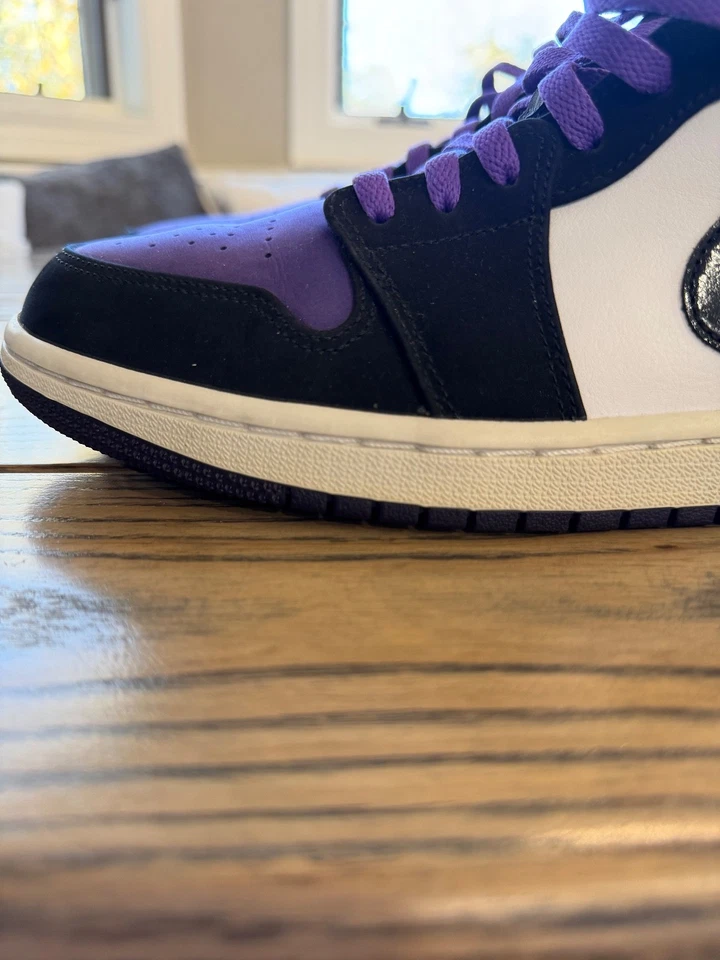 Air Jordan 1 Low 'Court Purple' 553558-125 - Tamanho 11 Excelente Estado - Imagem 2 de 4