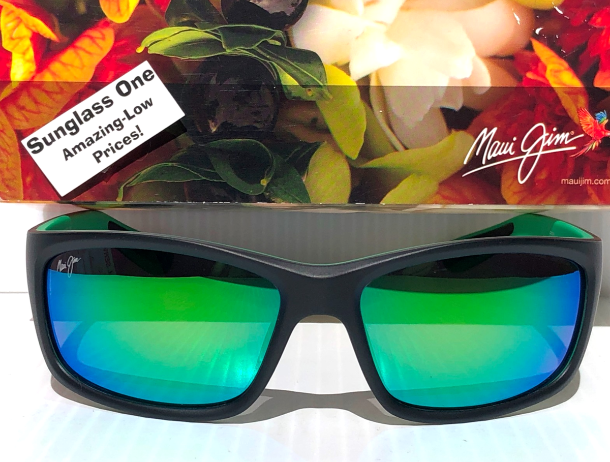 Maui Jim KANAIO COAST Matte Black POLARIZED Maui Green GLASS