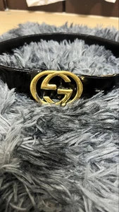 Ceinture cuir noir emboîtable logo GUCCI 65/26 Double G sans boite occasion