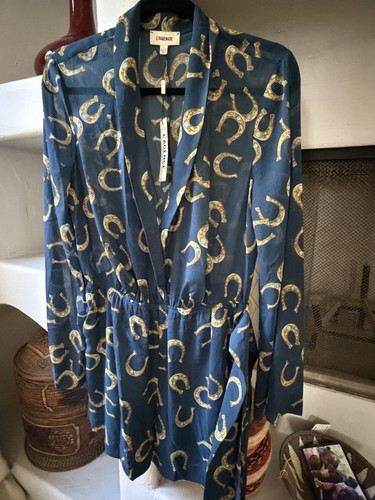 L'AGENCE Arabell Romper Size 4 Horseshoe Print Midnight Multi NWT