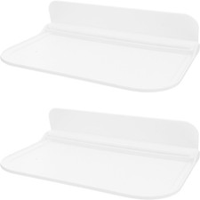 2 Pcs Bath Essential Shelf Wall Mounted Shower Bathroom Towel Rack Organizer