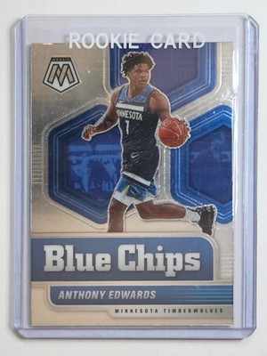 Anthony Edwards Wolves 20-21 Panini Mosaic Blue Chips RC  