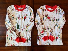 Set 2 Dr Seuss Grinch Pottery Barn Kids Christmas Pajama PJ Top Unisex Size 6