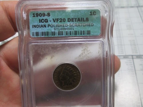 1909 S US INDIAN HEAD CENT IN VERY FINE CONDITION POLISHED SCRATCHED