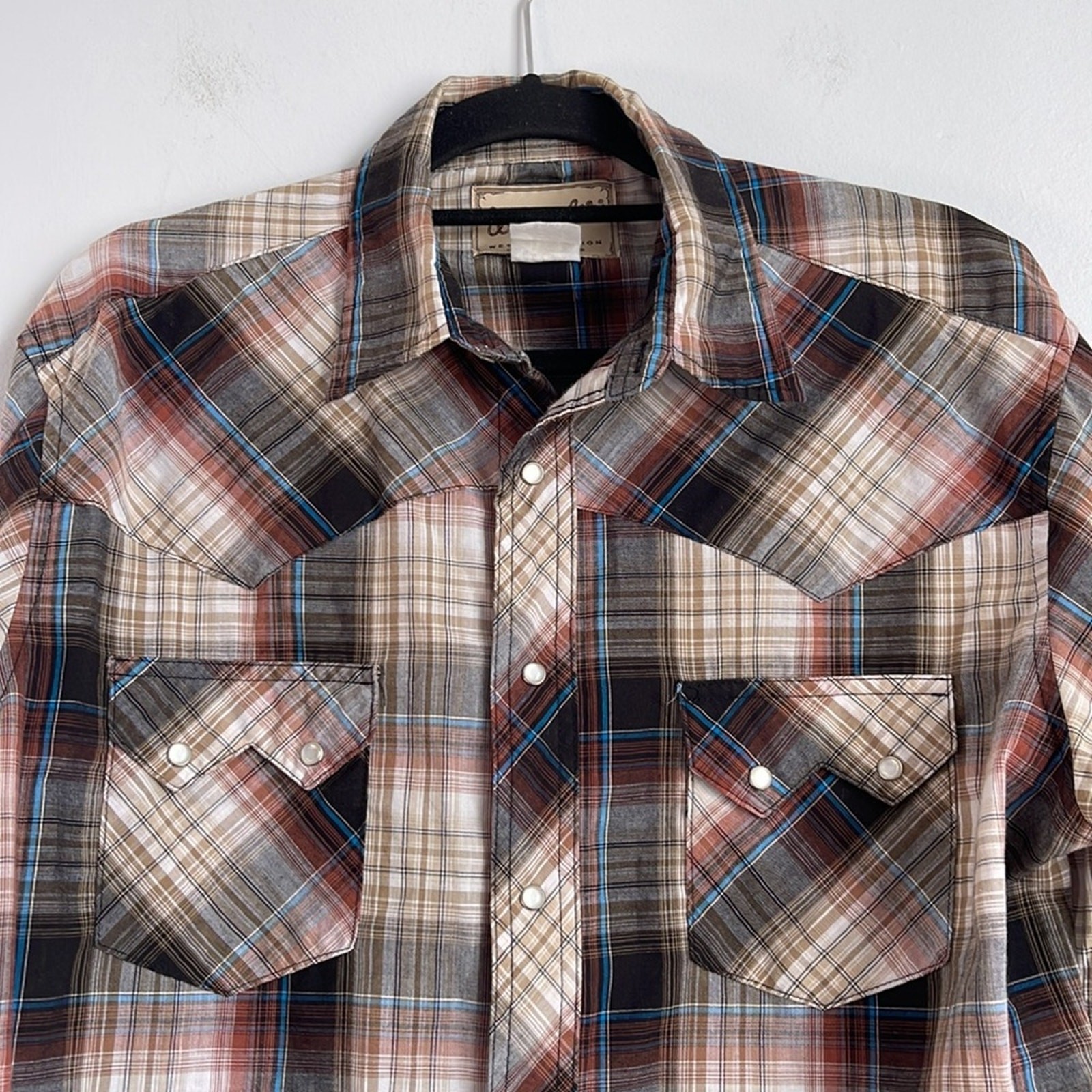 Vintage Wrangler sweater rodeo pearl snap long sleeve shirt sz L thumbnail 2