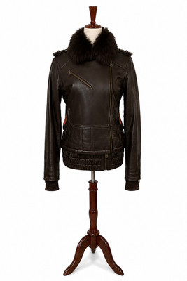 Alps & Meters Piste Bomber   Women's Chocolate Brown Leather Jacket   US 6