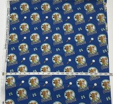 Scooby-Doo Fabric 100 Cotton Shaggy And Scooby on Blue Background HALF YARD