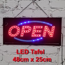 LED OPEN Schild Werbeschild 48x25 cm Leuchtschild Reklame für Laden & Geschäft