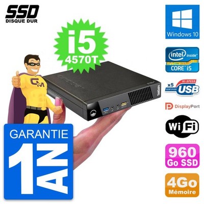 Ultra Mini PC Lenovo M73 Tiny USFF I5-4570T RAM 4GB SSD 960GB Windows 10 Wifi
