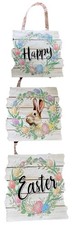 Happy Easter Wood Multi Color Easter Bunny Hanging Wall Decoration 23  L X 6  W