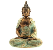 7.5" Gold Buddha Statue for Home Decor - Serene Meditation Decor, Zen-Inspire...