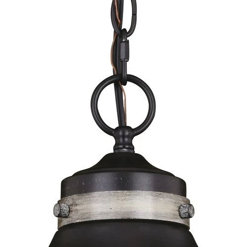 Vaxcel Lighting P0368 Sheffield 15"W Wood Pendant - New Bronze / Distressed Ash - Picture 8 of 12