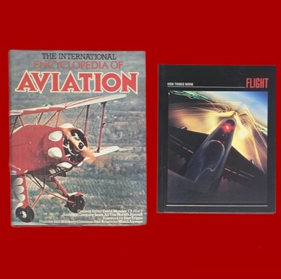 2 Hardcover Books Int'l Encyclopedia of Aviation & Time Flight How Things Work