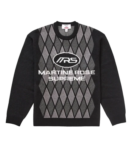 Taille M Pull Supreme Martine Rose Stone Noir NEUF