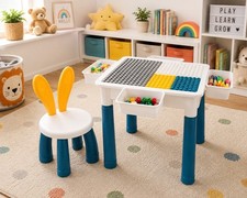 Kids Table & Chair Desk Set Childrens Activity Play & Build Bricks DS5907