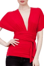 VON VONNI Women's Red Transformer Wrap Top VVT001 NWT