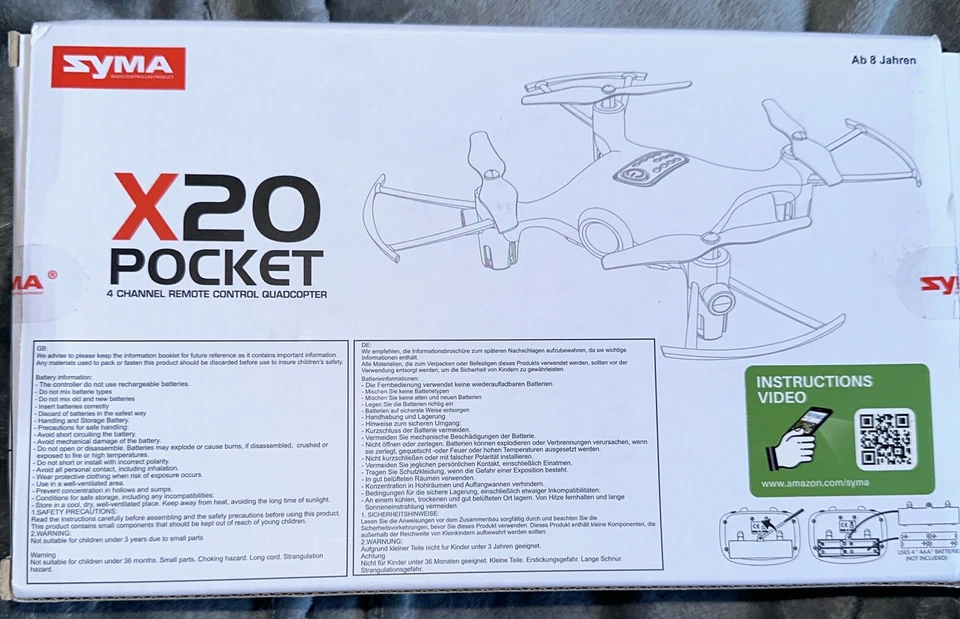 SYMA X20 Mini Pocket Drone RC Drones without Camera Micro Quads Altitude Hold He - Image 3 of 4