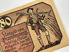 1921 Austria 80 Heller Brandenberg Notgeld Banknote CC231