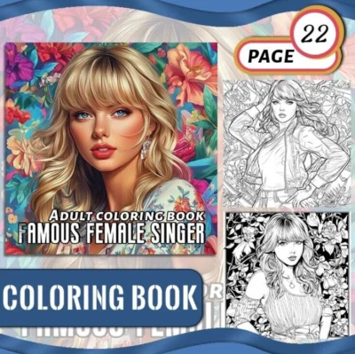 Taylor Swift Inspired Colouring Book Lovers Midnight Tortured Poets Eras Swiftie