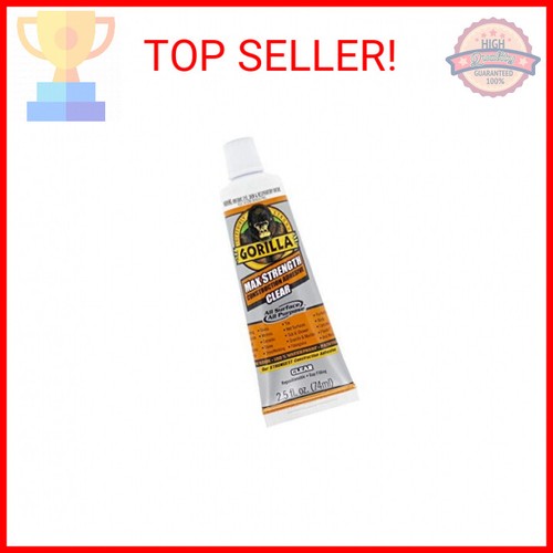 Gorilla Max Strength Clear Construction Adhesive, 2.5 Ounce Squeeze Tube, Clear, - Picture 2 of 2