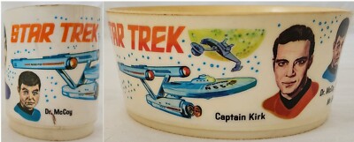 STAR TREK MUG & BOWL - VINTAGE 1975 DEKA PLASTIC - VINTAGE MOVIE COLLECTIBLES