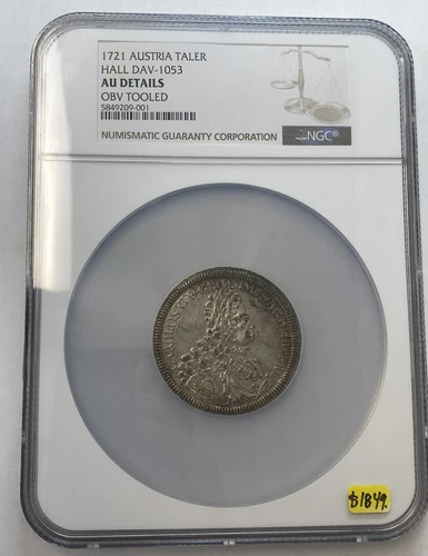 1721 Austria Taler NGC AU Details 