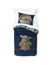 Star Wars The Mandalorian Baby Yoda Comforter and Sham Set for Twin/Full Bed