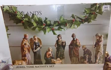 Kirkland's Home for the Jolly Days Jewel Tone Nativity Set Christmas 10 Piece