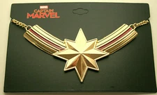 Large Bling Comics Captain Marvel Logo Pendant Necklace New MOC 2018 