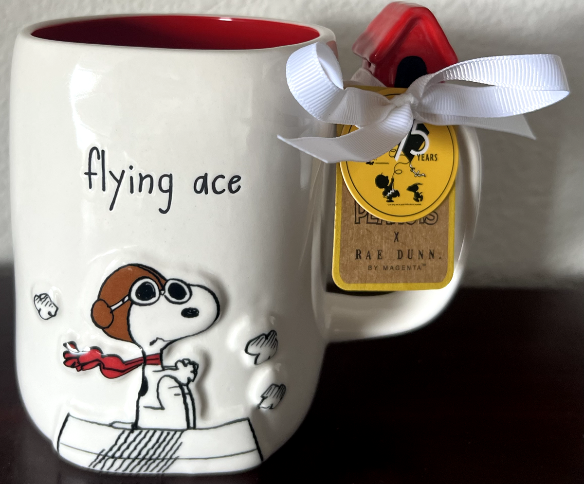 Snoopy Flying Ace 陶器製 キャニスター Peanuts x Rae Dunn Snoopy Flying Ace Doghouse 75th Anniversary 18