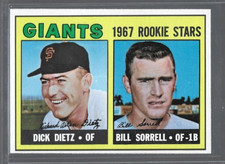 1967 Topps Baseball San Francisco Giants Rookie Stars Card #341 (Dietz/Sorrell)