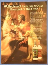 1982 Wolfschmidt Genuine Vodka, The spirt of the Czar, 1980's Magazine Print Ad