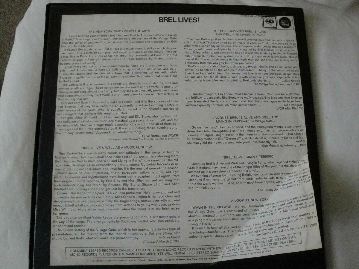 JACQUES BREL IS ALIVE AND WELL AND LIVING IN PARIS 2X LP BOX SET