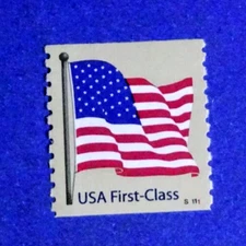US 4131 AMERICAN FLAG 2007 PLATE# S1111 WITH BACK # COIL "SINGLE" MNH # ON #