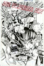 N.I.O. Signed Rare PIN-UP by Creator & MARVEL Spider-Man DC artist FREE SHIPPING