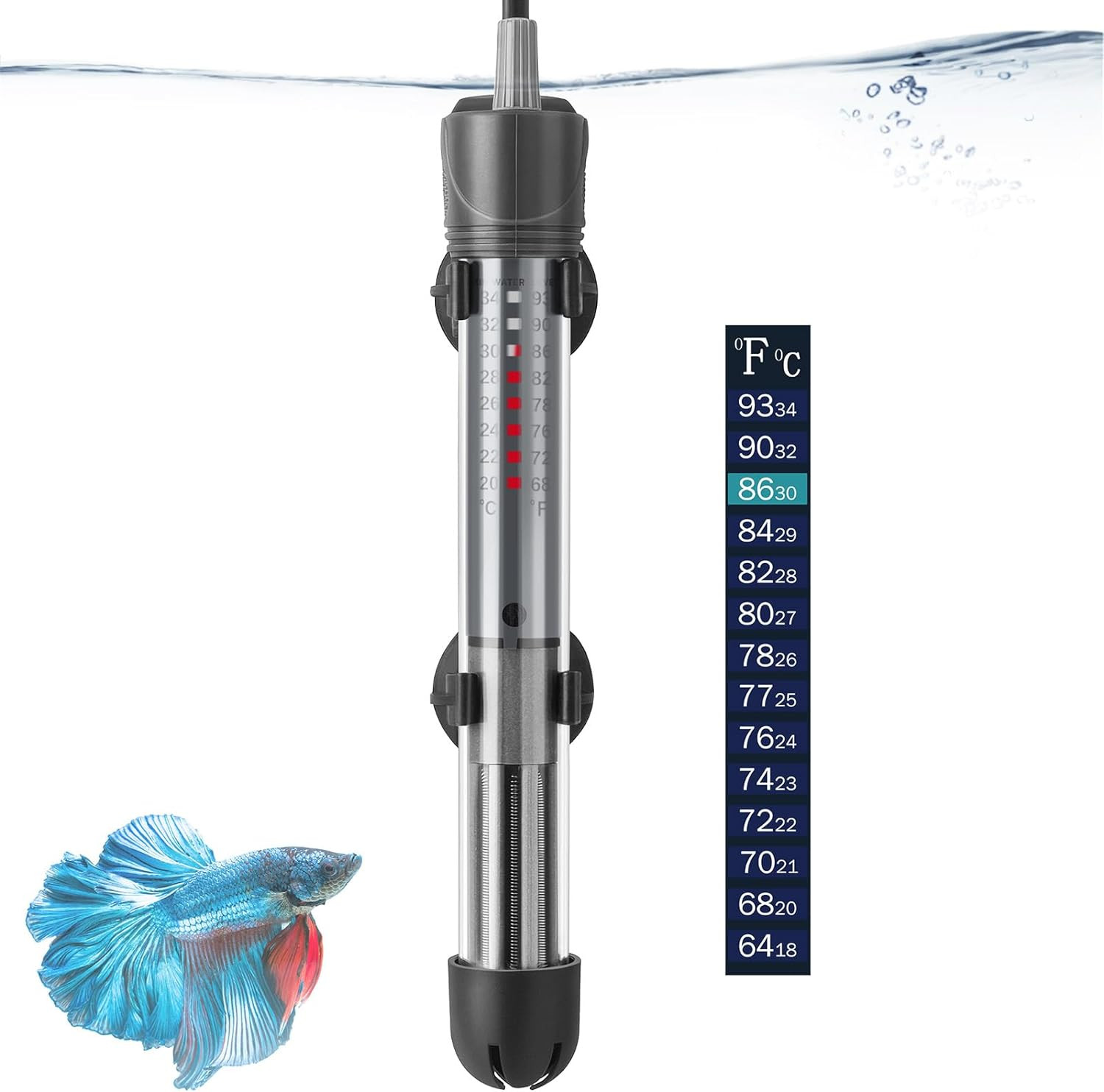 25W 50W 100W 200W 300W Adjustable Aquarium Heater, Submersible Fish Tank Heater